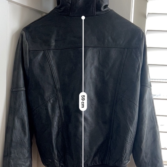 ARK REWORKED BLACK LEATHER JACKET WITH HOOD - Picture 5 of 5